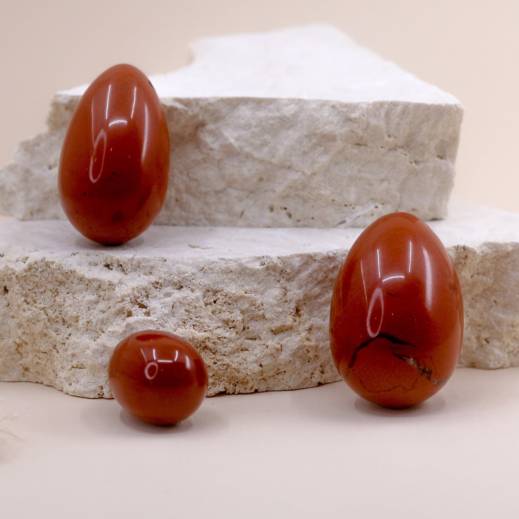Red Jasper Yoni Eggs - Set of 3 Wands of Lust Co