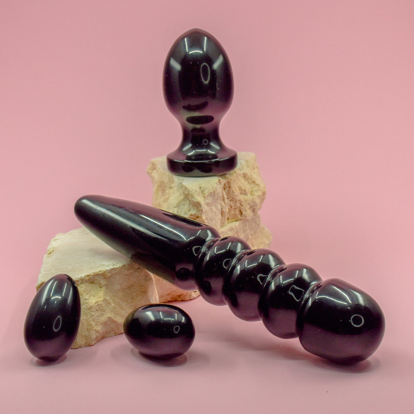 Black Obsidian Crystal Butt Plug - Wands of Lust Co