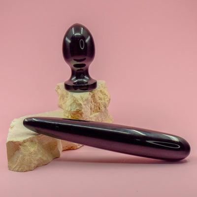 Black Obsidian Crystal Butt Plug - Wands of Lust Co