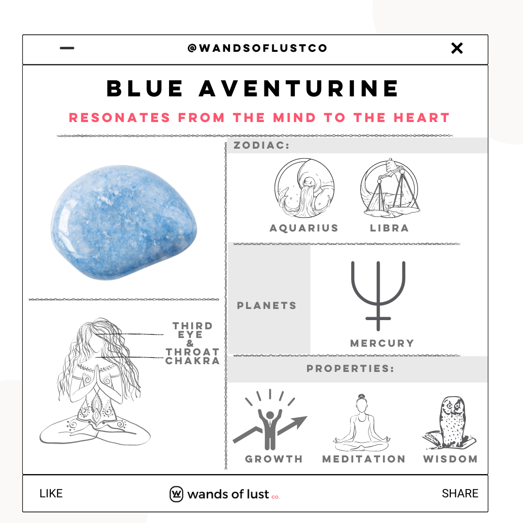 Blue Aventurine Crystal Butt Plug - Wands of Lust Co