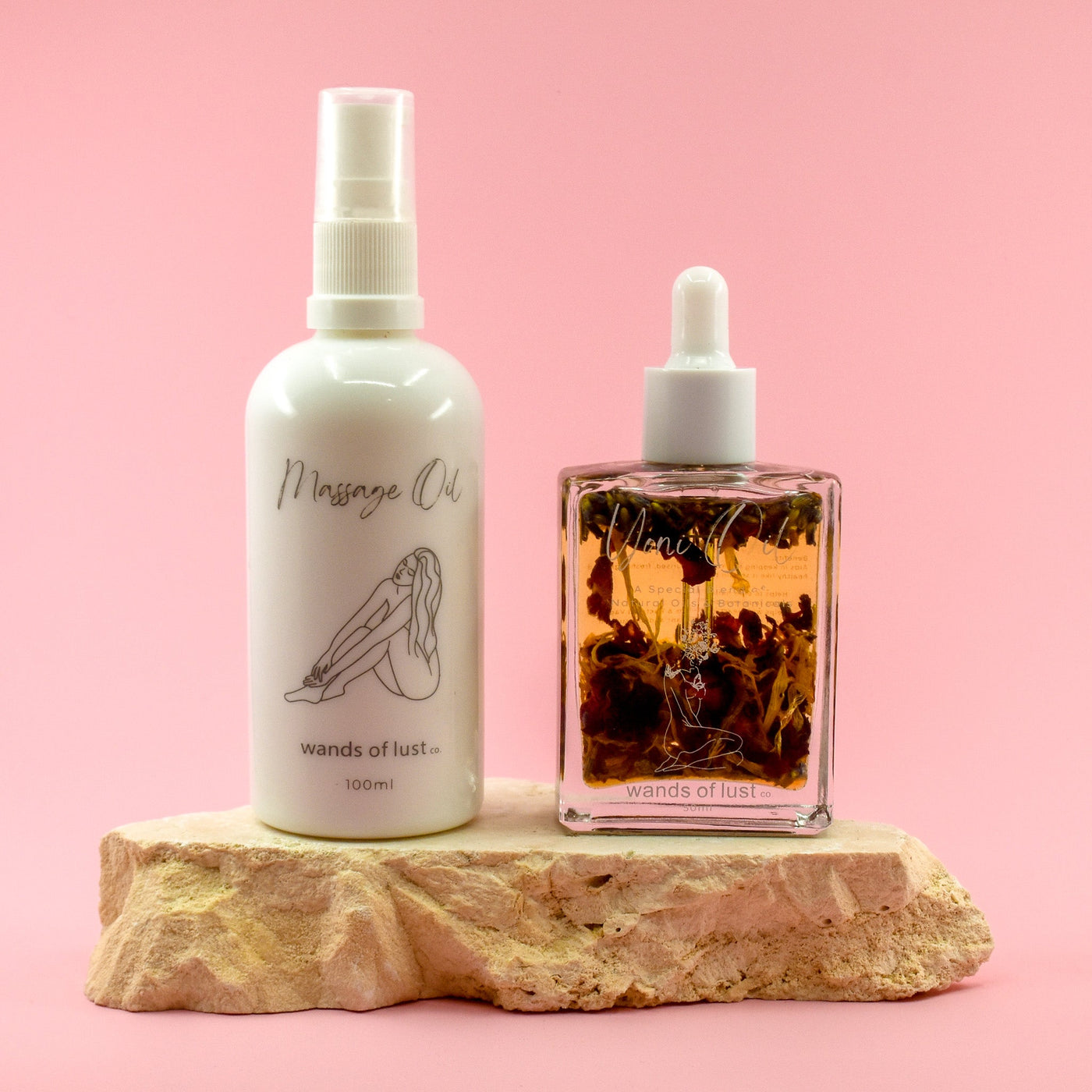 Bundle Natural Yoni Oil & 100ml Massage Oil - Wands of Lust Co