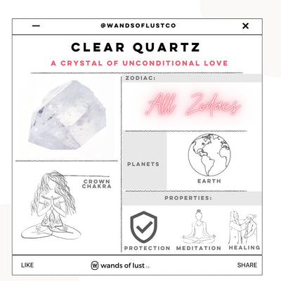 Clear Quartz Crystal Butt Plug - Wands of Lust Co