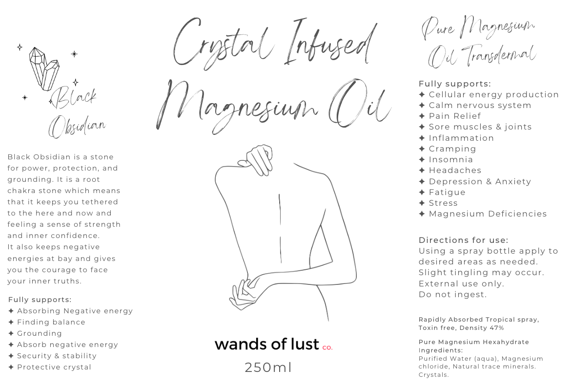Magnesium oil ~ Crystal infused 💎 - Wands of Lust Co