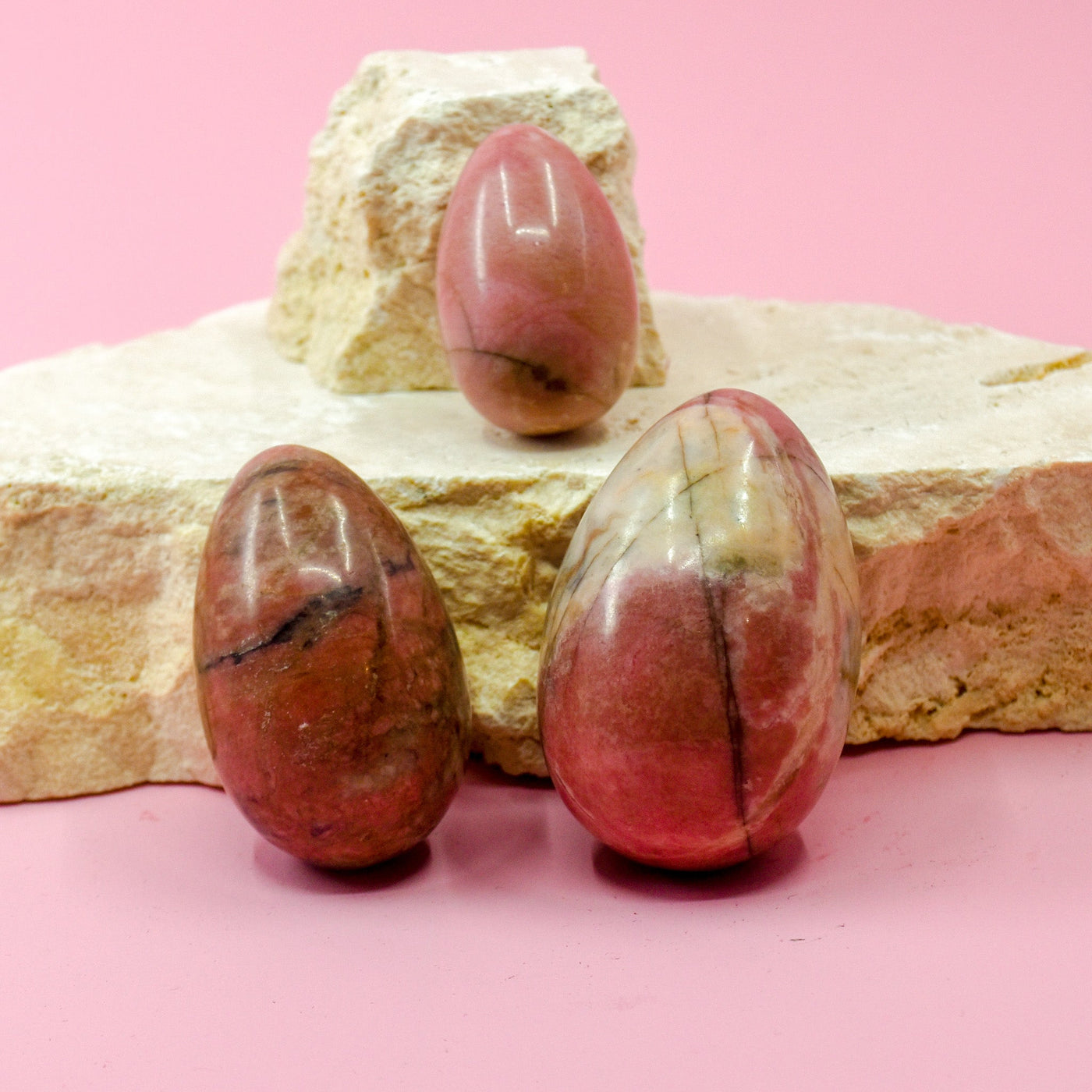 Rhodonite Yoni Eggs - Set of 3 - Wands of Lust Co