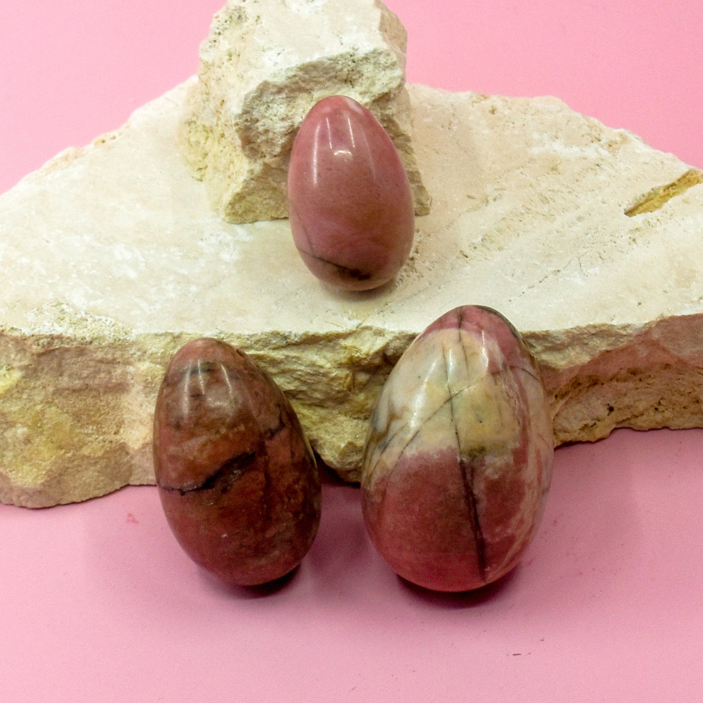 Rhodonite Yoni Eggs - Set of 3 - Wands of Lust Co