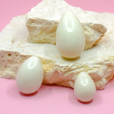 White Jade Yoni Egg - Set of 3 Wands of Lust Co